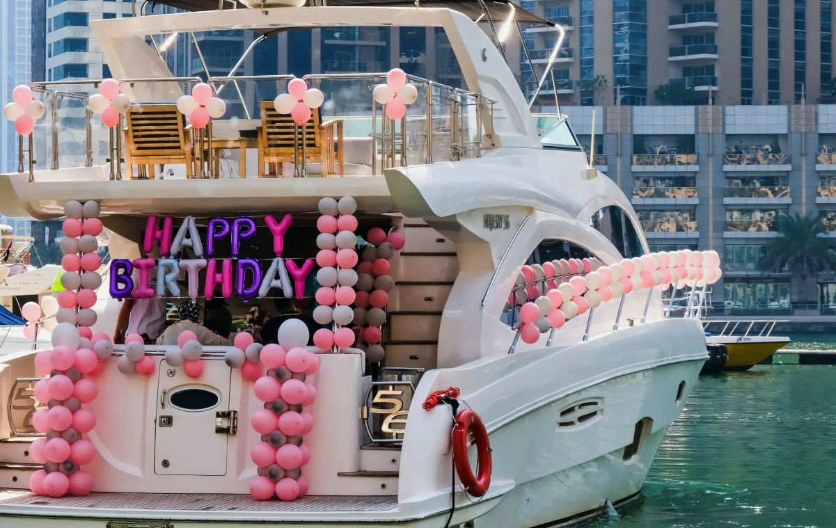 Birthday party on a yacht